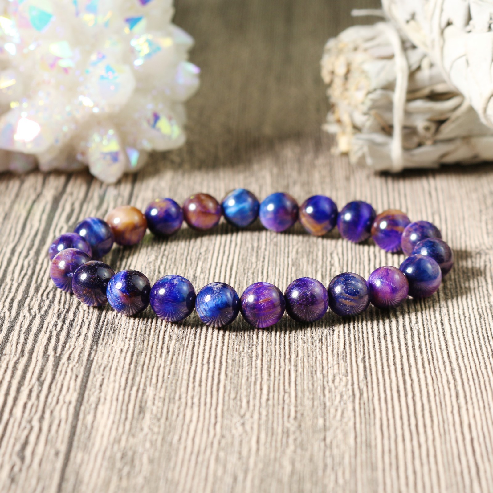 8MM Natural Sugilite Gemstone Bracelet Purple Healing Stone Spiritual Reiki Gift
