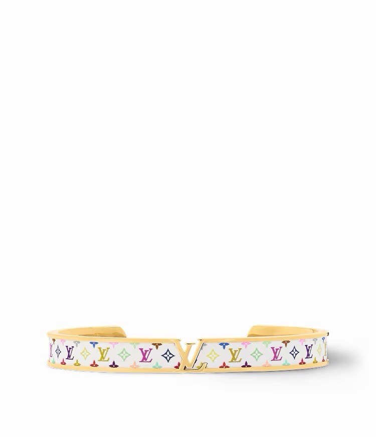 Louis Vuitton Murakami Initiales LV Bracelet Medium White Gold