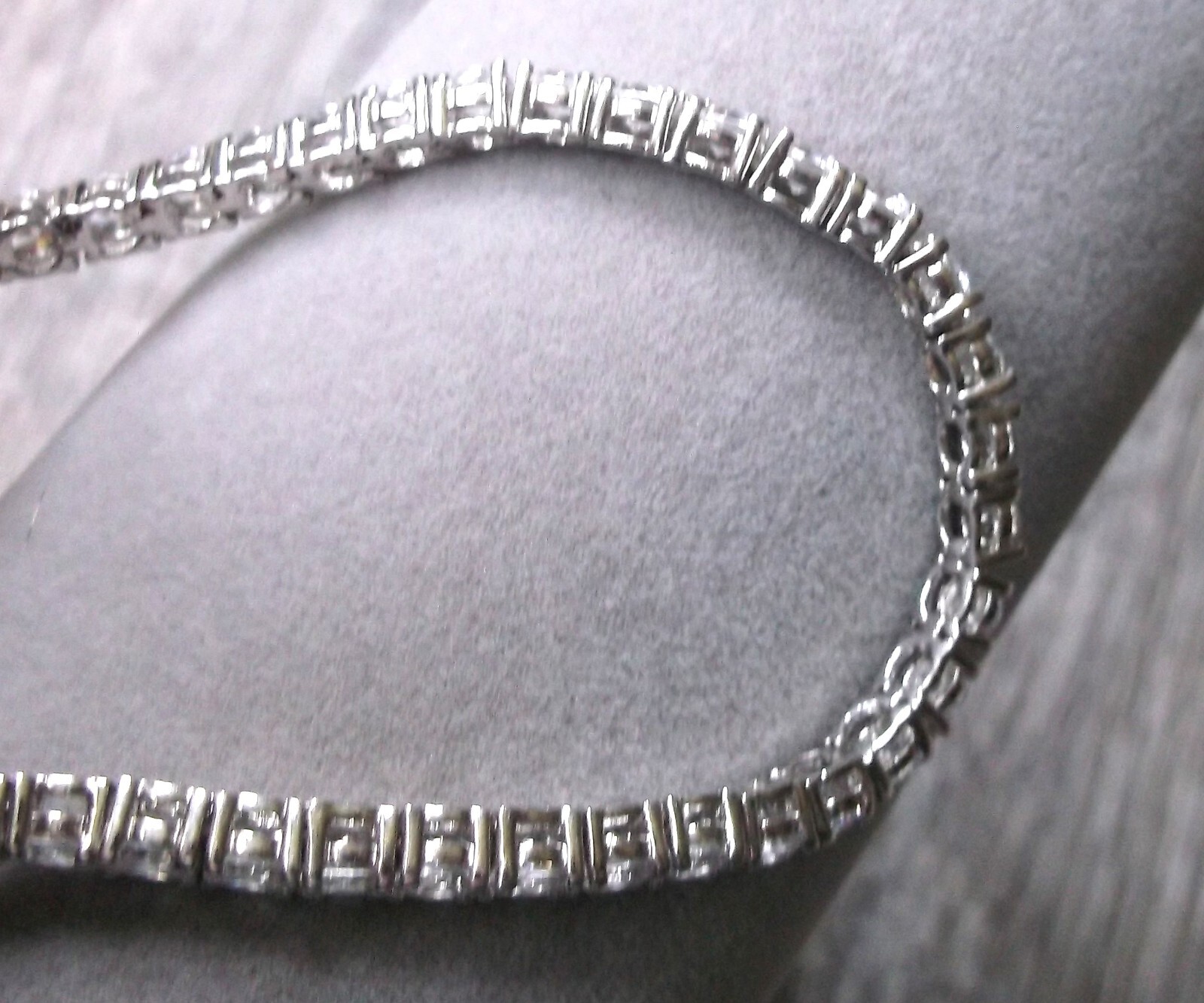 CUBIC ZIRCNIA 3MM RHODIUM PLATED SILVER TENNIS BRACELET by IBB