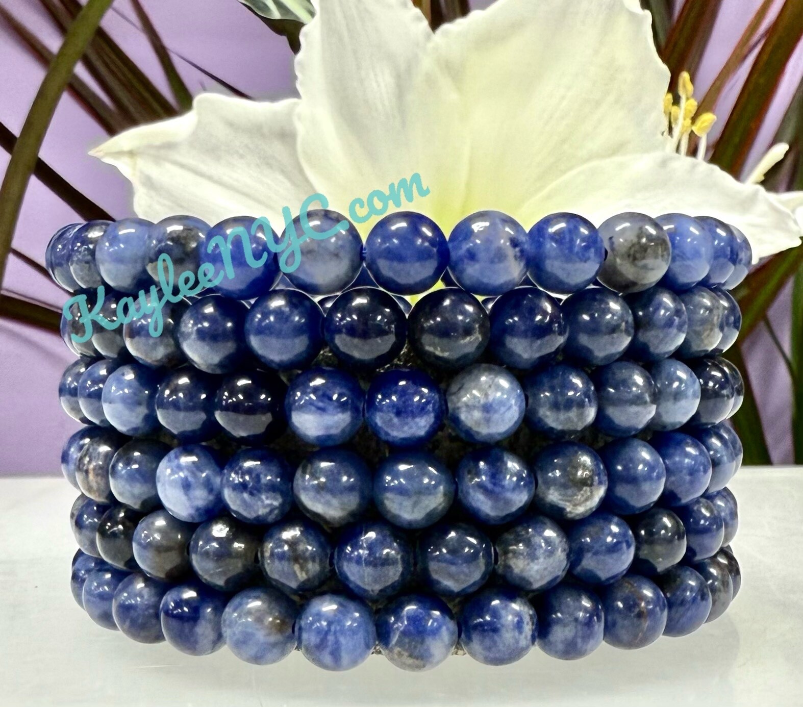 Wholesale Lot 6 Pcs Natural Sodalite 6mm 7.5” Crystal Healing Stretch Bracelet