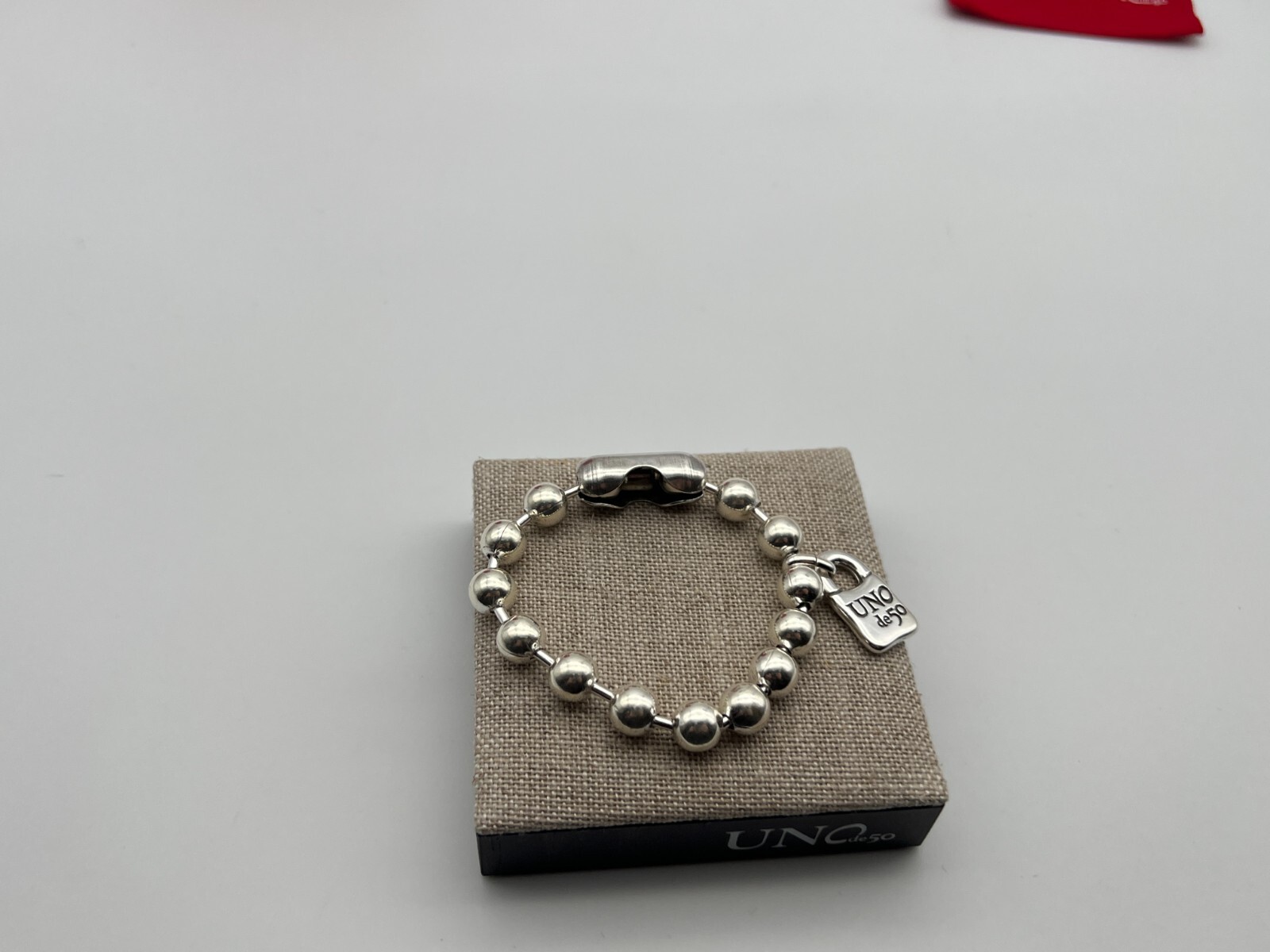 NEW Uno de 50 SNOWFLAKE Bracelet Sterling Silver Plated Beads Size Large