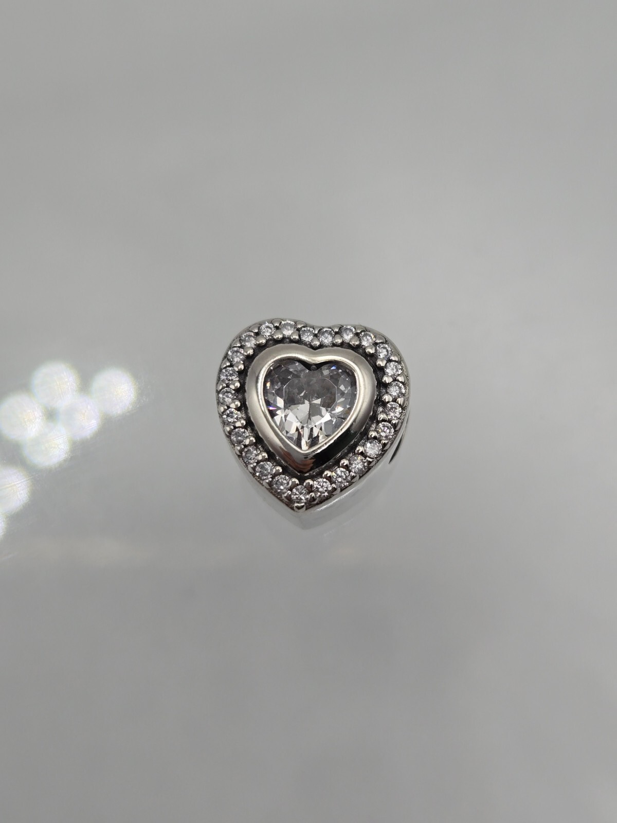 Authentic Pandora Sparkling Retired Silver Clear CZ Sparkle Moment silver Charm