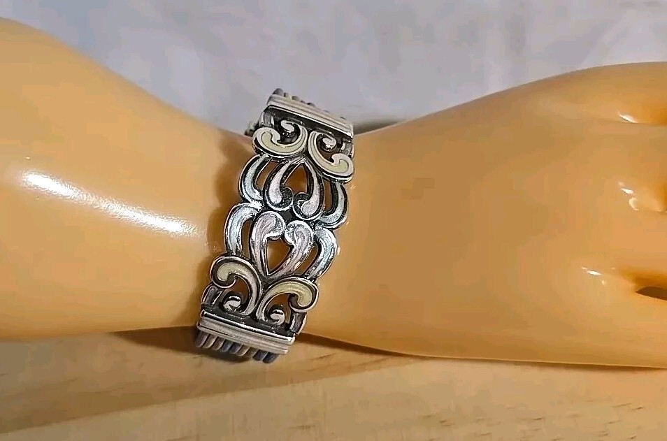 Brighton Gelato Pastel Leather Cord w/ Swirl Enamel on Silver Plated Bracelet
