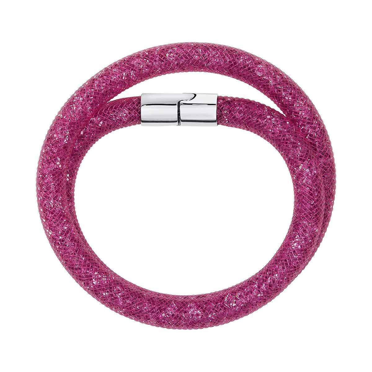 Swarovski 5089833 Women’s Stardust Fuchsia Double Wrap Bracelet