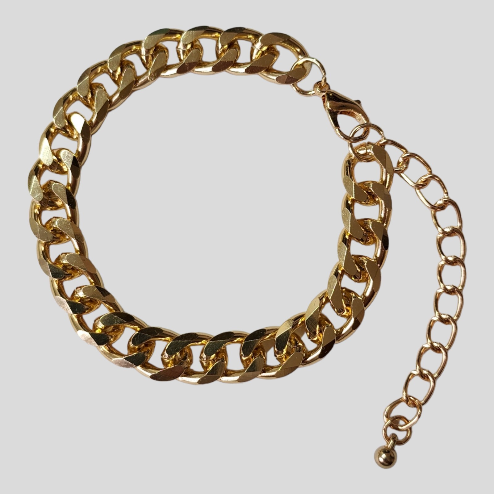 Gold Plated Cuban Link Bracelet For Women, Girl Size 7.5in Fashion Jewelry
