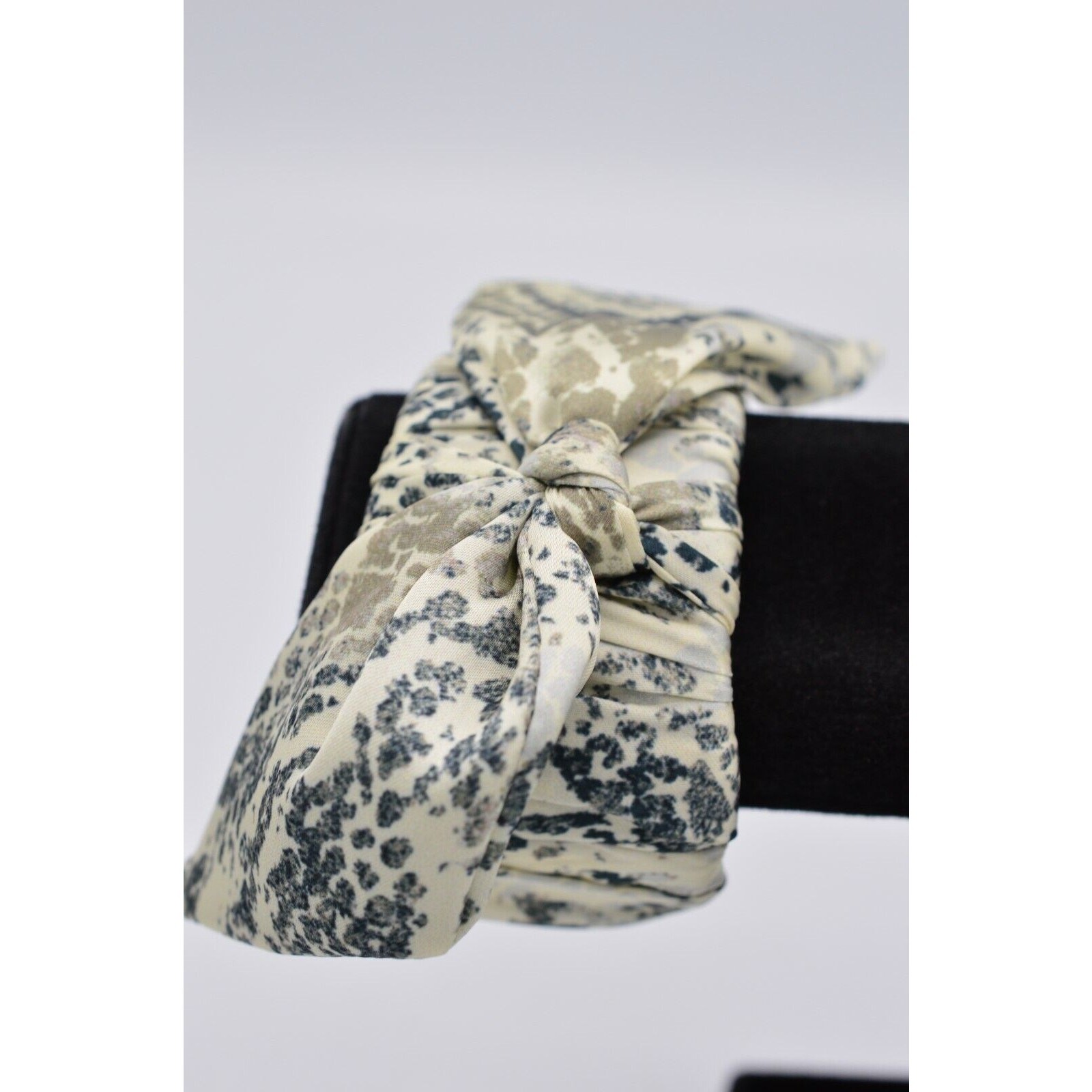 Statement Bangle Bracelet Snake Reptile Animal Fabric Wrapped Bow Tie Chic BinAD