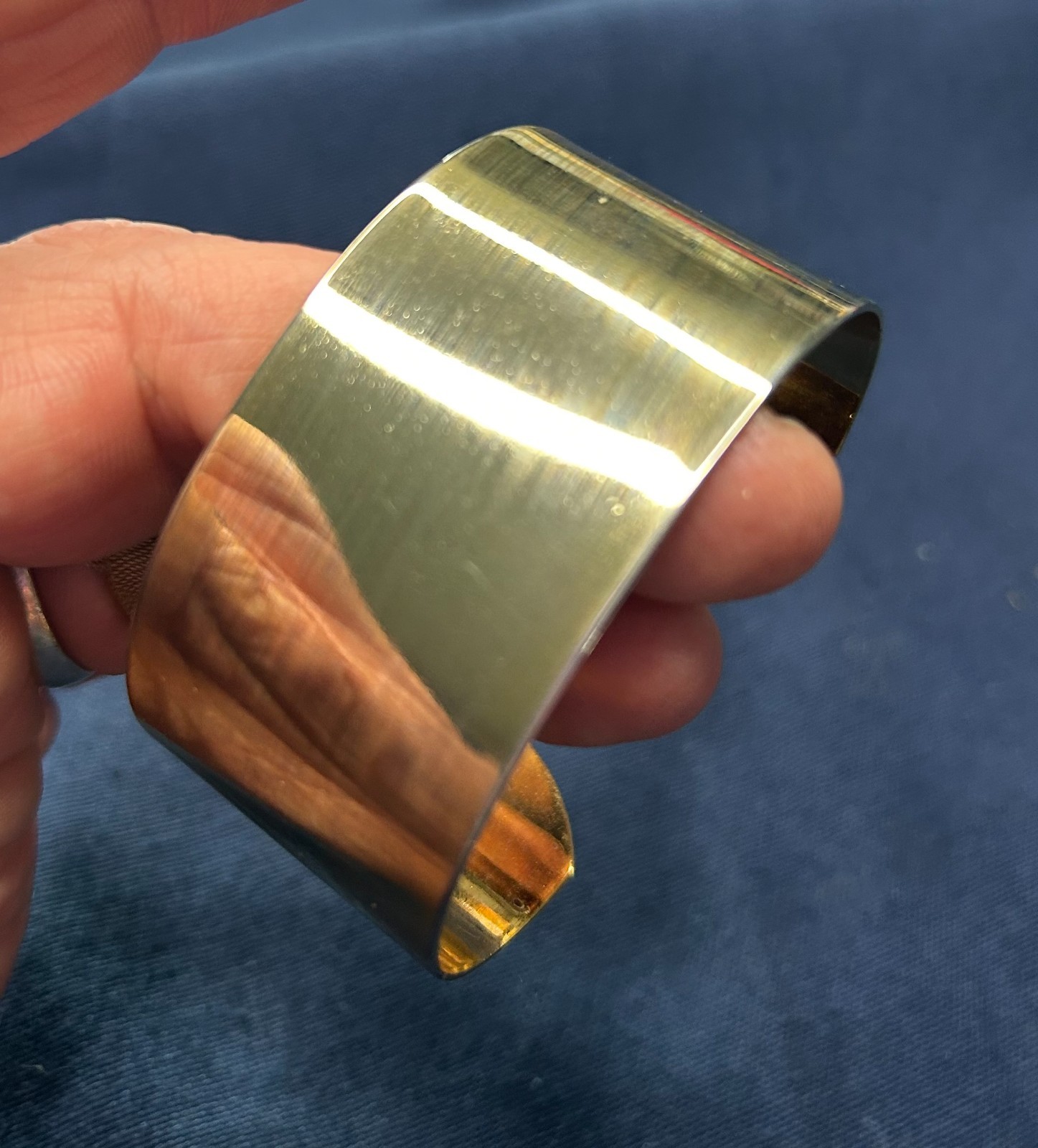 Bracelet Solid Brass Colored Bangle Gold Plated 2 5/8 Inch Length