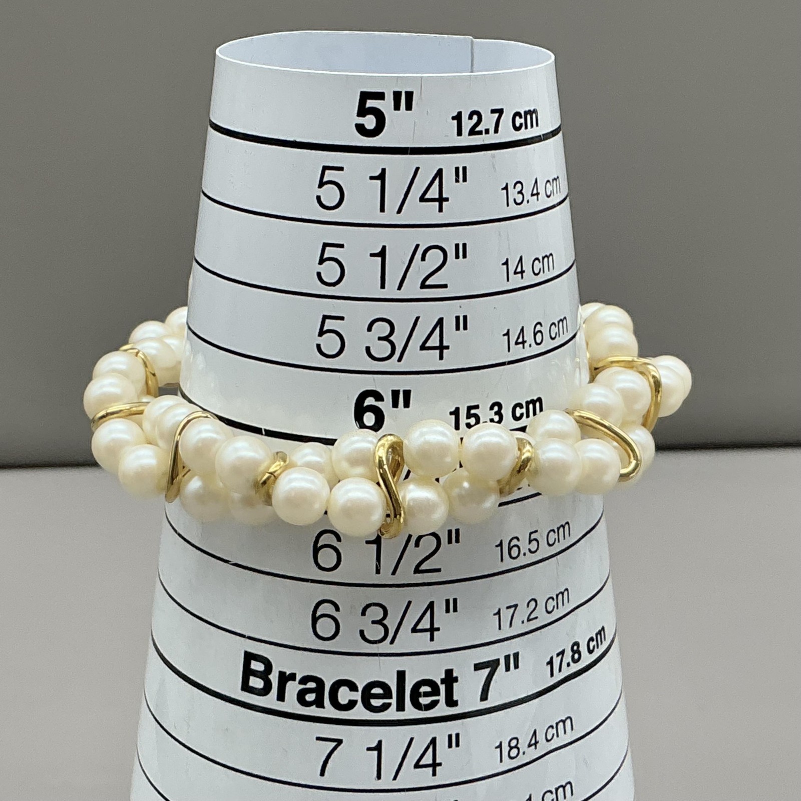 Trifari Bracelet White Imitation Pearl Gold Tone Lobster Clasp Womens Jewelry