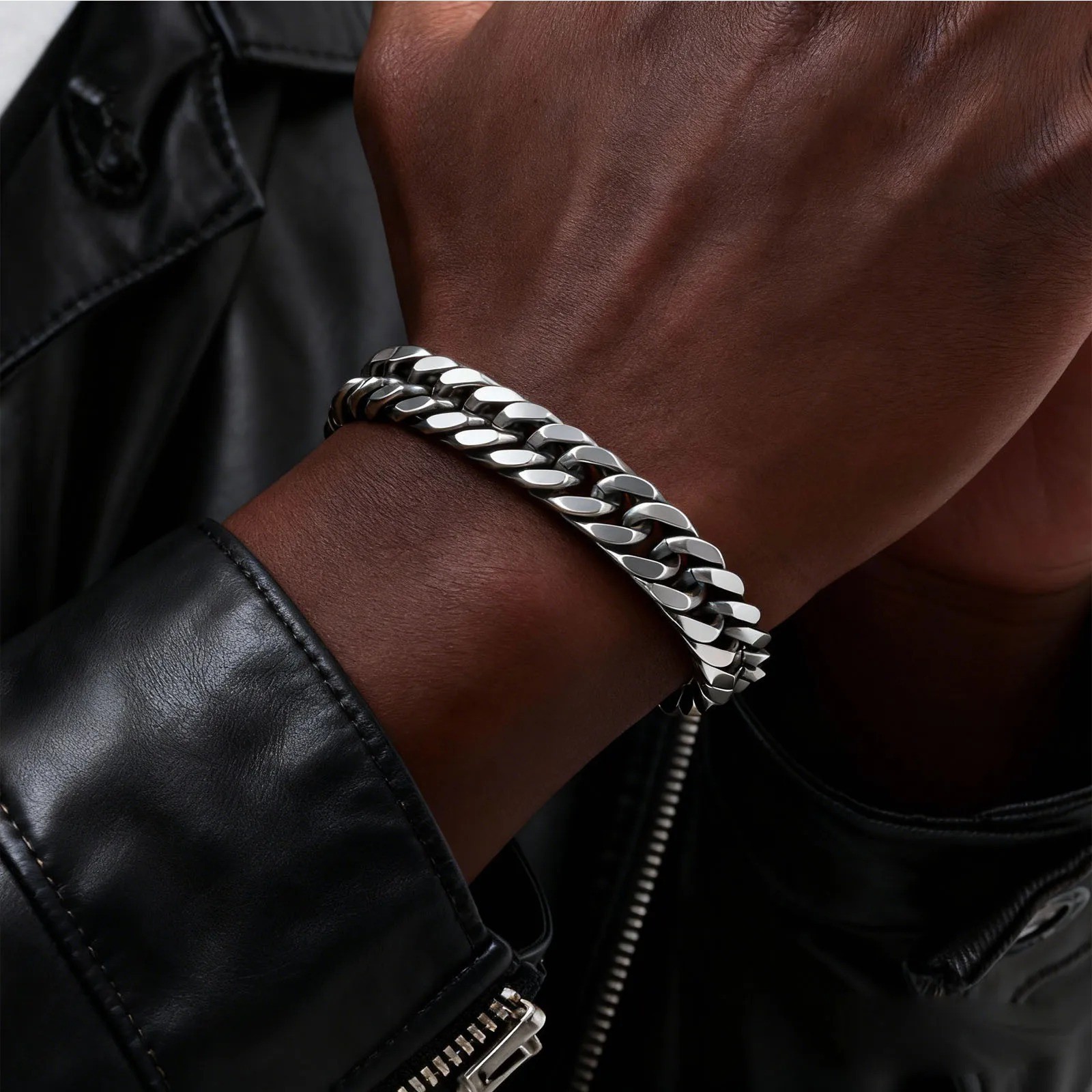 Men’s Stainless Steel Link Bracelet 304 Cuban Chain Hypoallergenic Gift for Him
