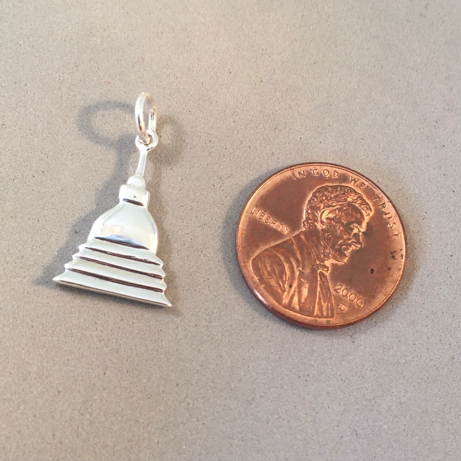 925 Sterling Silver STUPA CHARM Myanmar Bagan Asia Pagoda Thailand New TA26