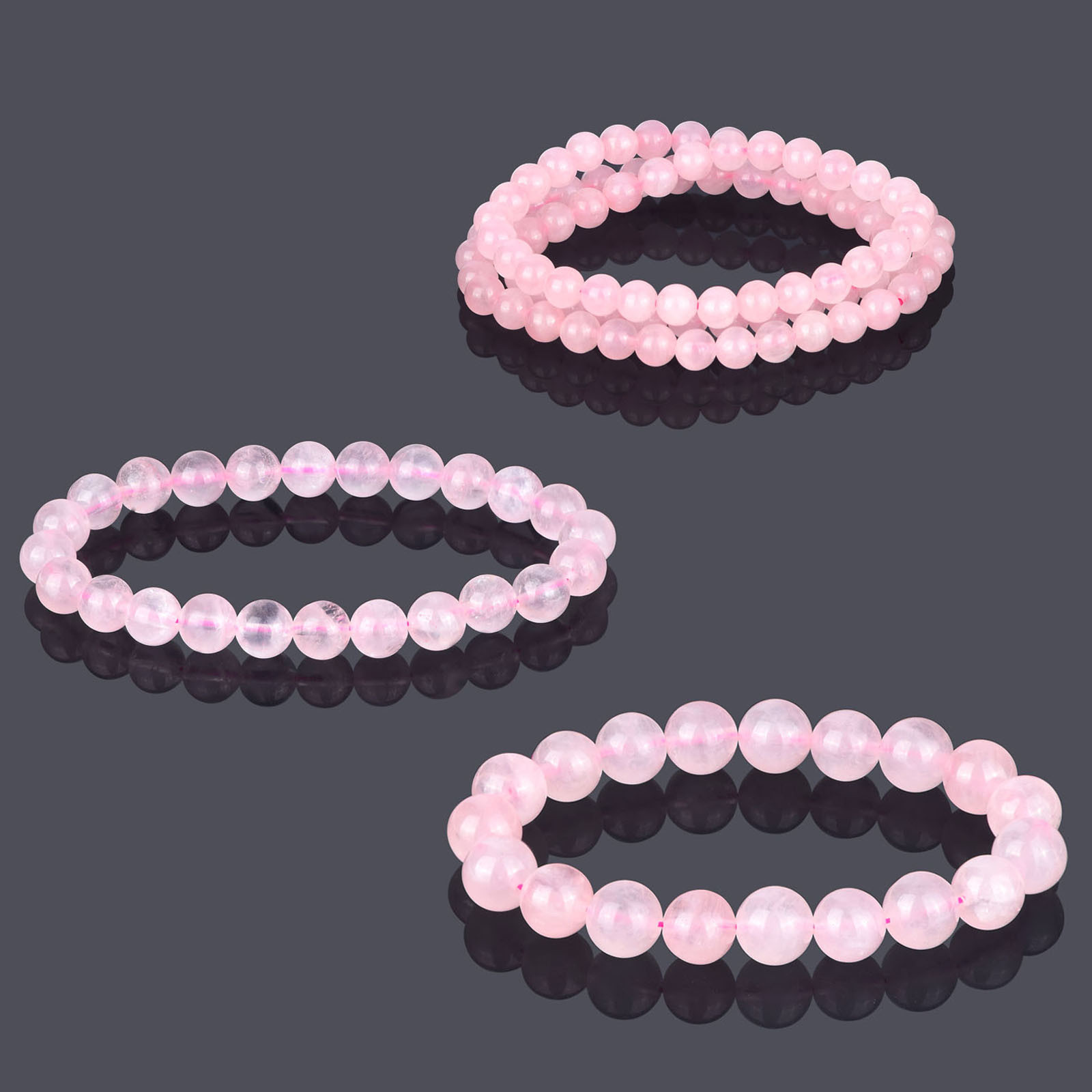 Wholesale Natural Gemstone Round Bead Bracelets Elastic Bangle 4mm 6mm 8mm 10mm