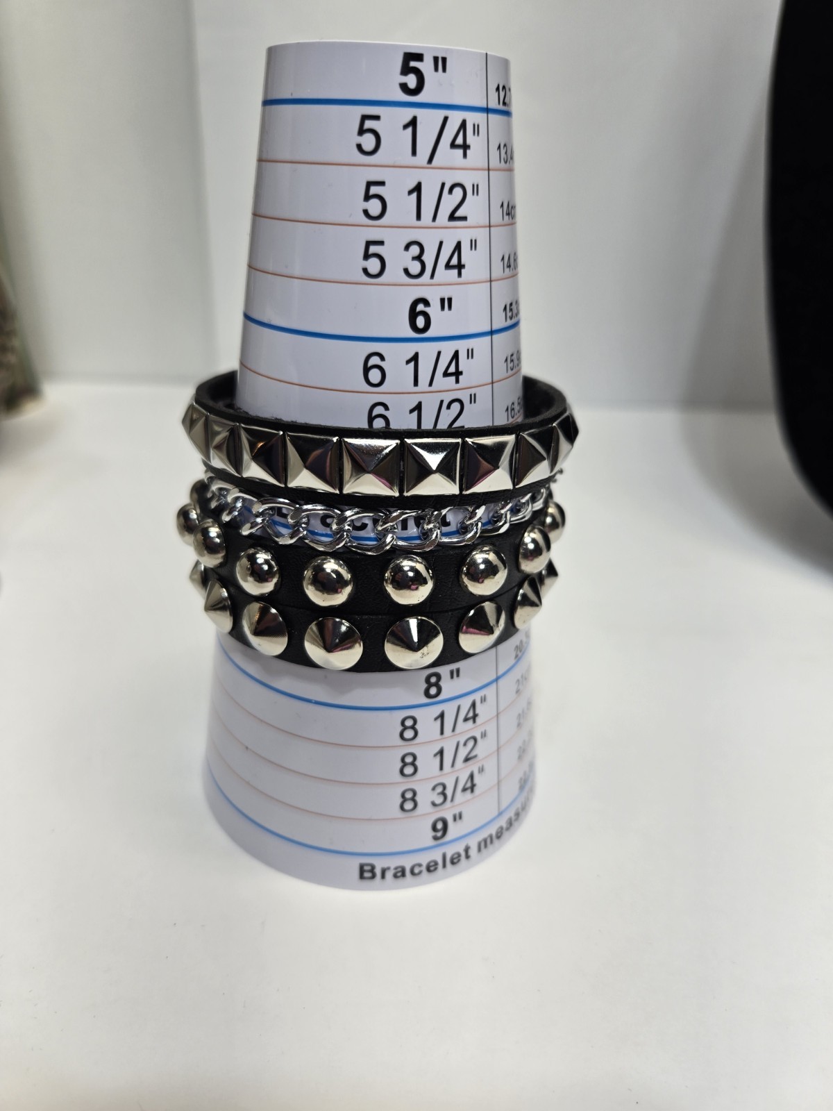 Faux Leather Spike Studded Wrist Bracelet Cuff Punk Rock Goth Cosplay