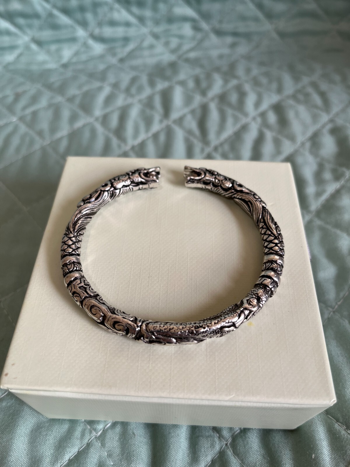 Silver Female Twin Dragon Bracelet