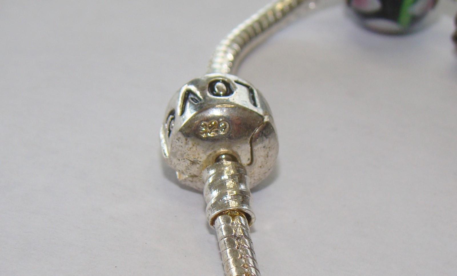 Sterling Silver & Glass 8″ Slide Charm Bracelet – 30.76 Grams – Item# Q016