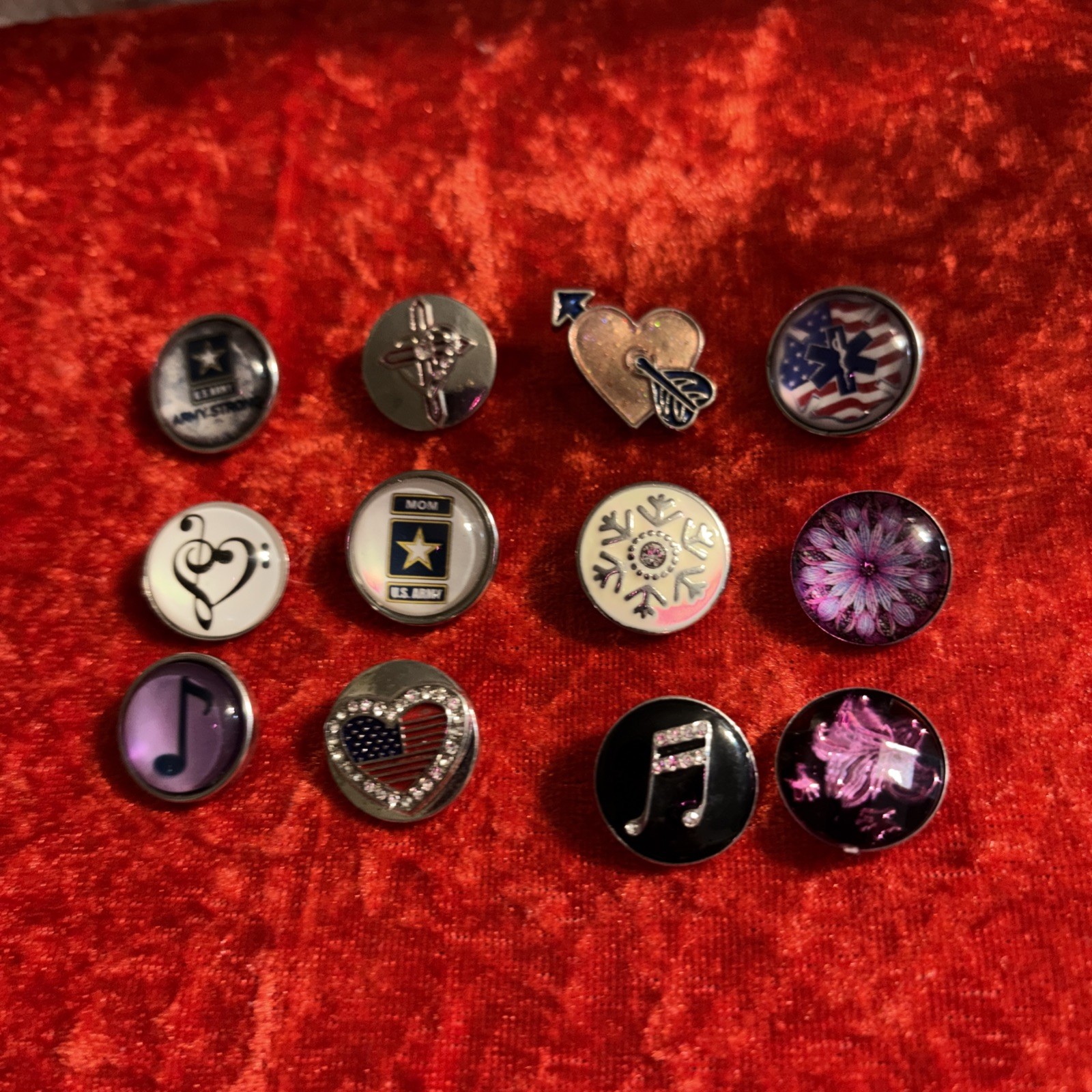 Lot 12 Snap Jewelry 18 20MM Gingersnaps Charm Ginger Snap Button Theme Colors S3