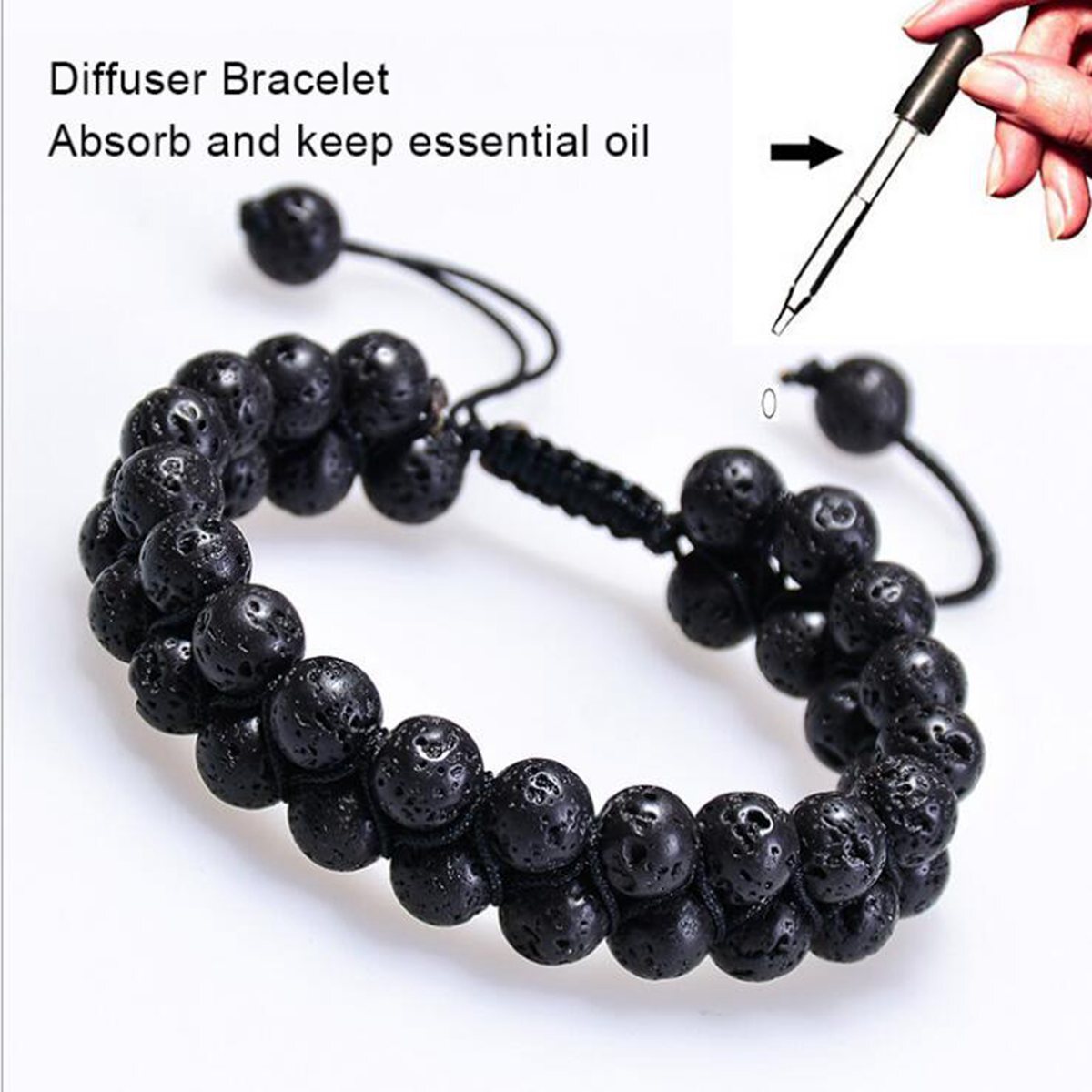 Triple Protection Bracelet Tiger Eye Obsidian Hematite 8mm Beads Bracelet Unisex