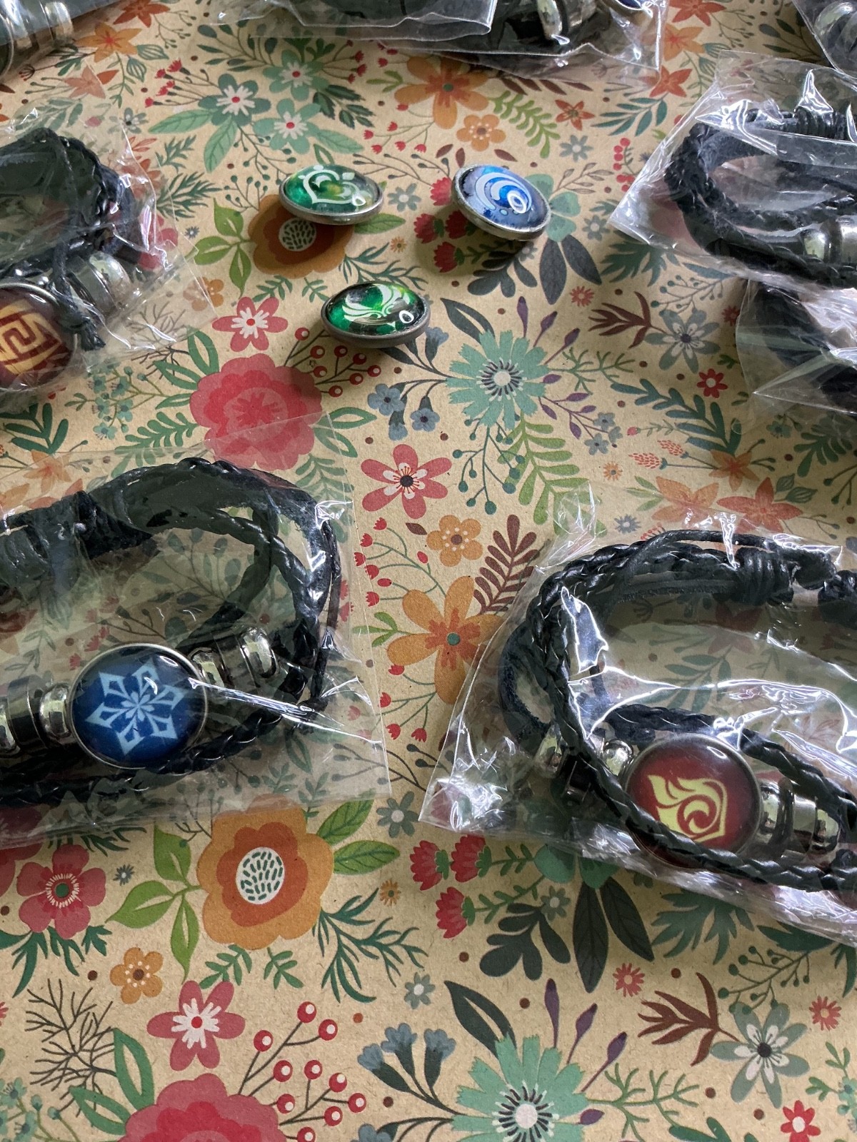 Genshin Bracelets, Assorted, interchangable snaps