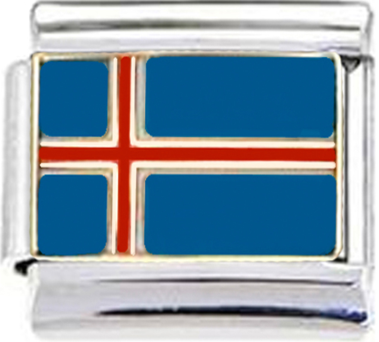 ICELAND ICELANDIC FLAG Enamel Italian 9mm Charm PE016 Fits Traditional Classic