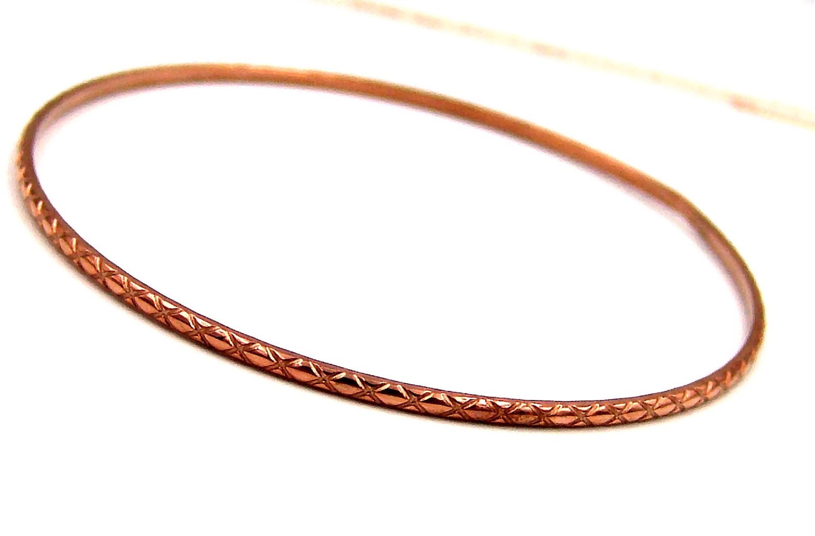 Bangle Bracelet 2-5/8 in Diameter Rose Gold PVD Stainless Surgical Steel