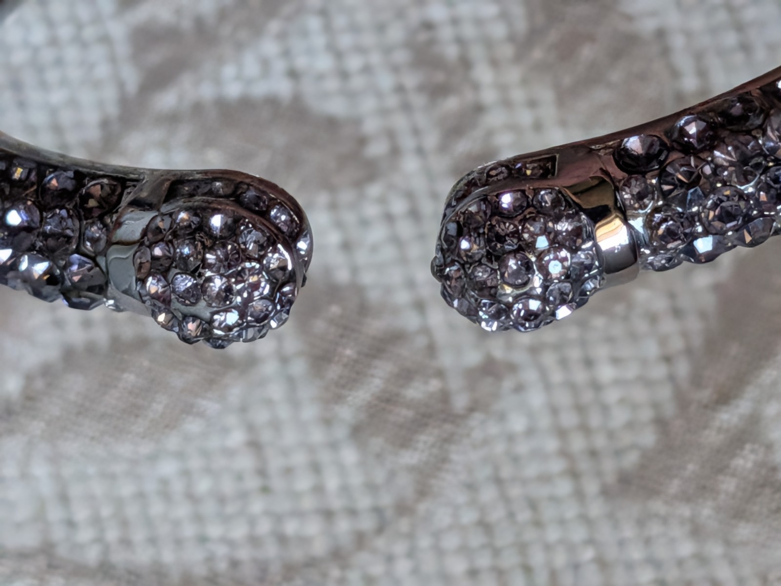 Joan Boyce HSN Kissable Micropavé Crystal Bangle Cuff Bracelets Set 2 Lavender