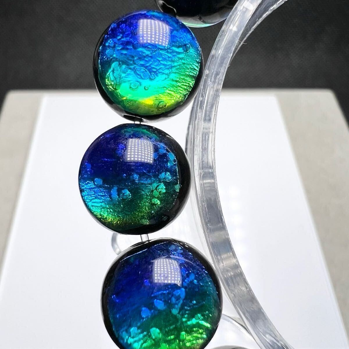Ryukyu Firefly Glass Bracelet Glow in Dark Okinawa Japan Kerama marine 12mm