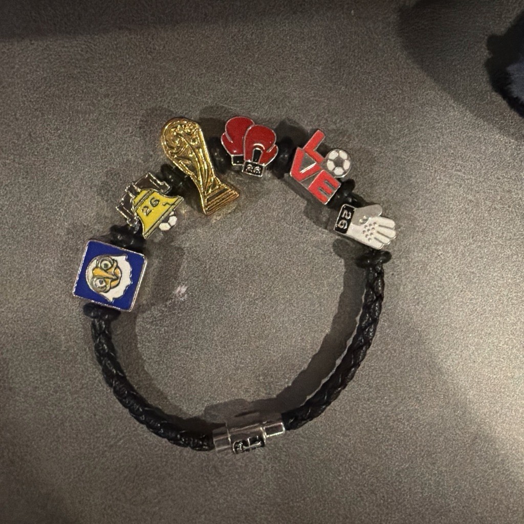 Limited Edition FIFA Bank of America custom charm bracelet with 12 other charms