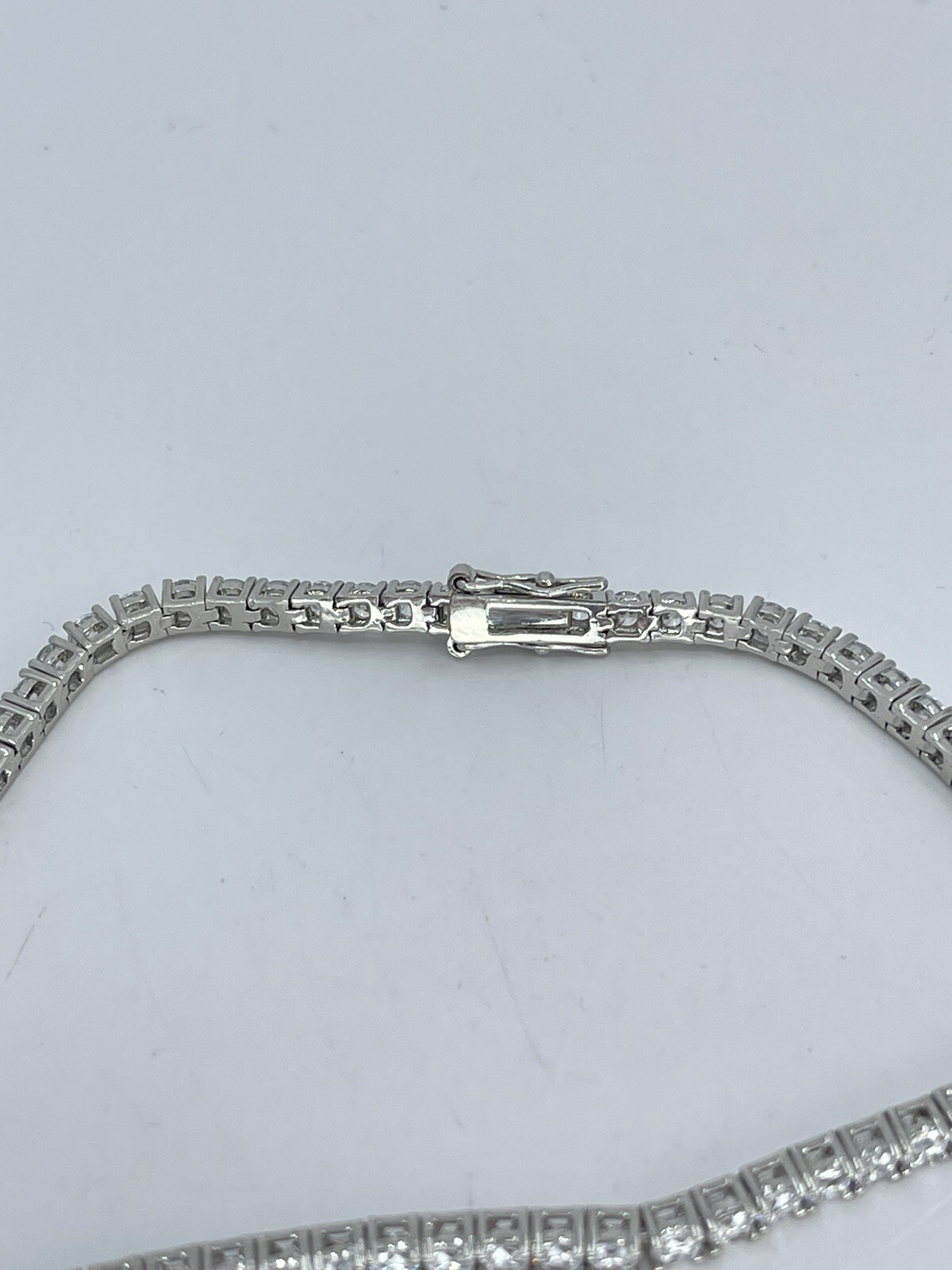 Tennis Bracelet 3mm Cubic Zirconia CZ white colorless silver tone 9″