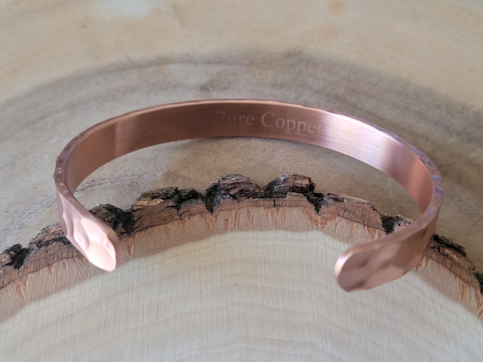 Hammered Solid Pure Copper Magnetic Cuff – Arthritis Therapy Adjustable Bracelet