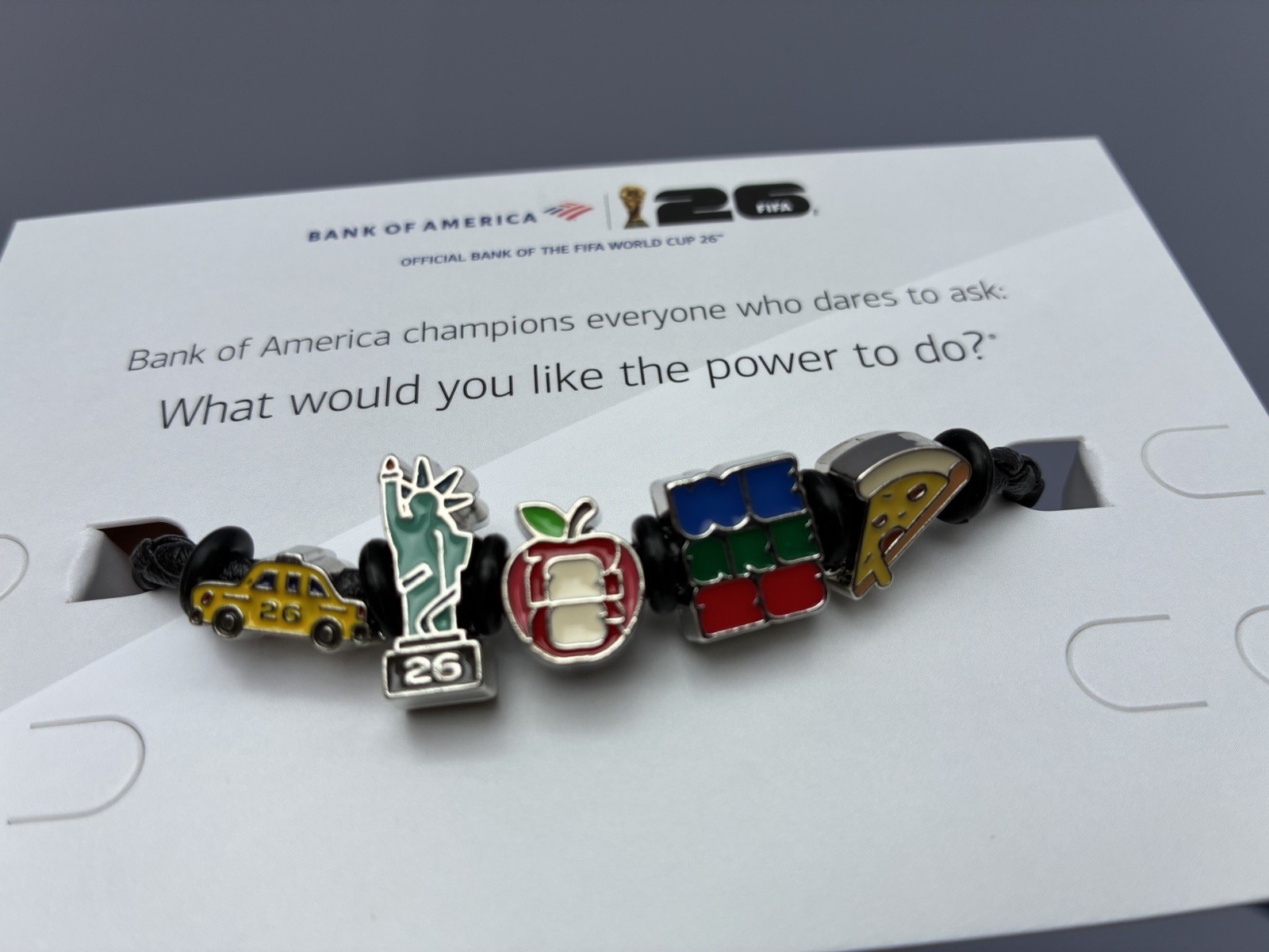 2026 FIFA World Cup Charm Bracelet Fan Band Bank of America NYC Blue Large Rare