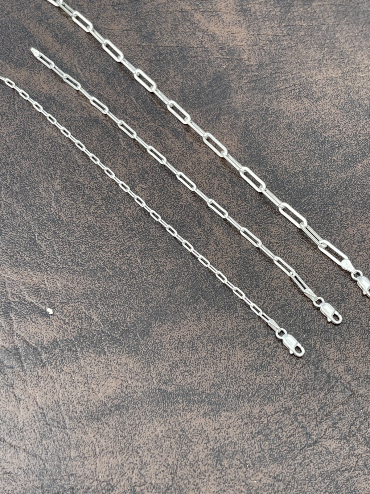 Real Solid Sterling Silver Paperclip Rolo Paper Clip Bracelet 2.5mm-4mm 6-8″