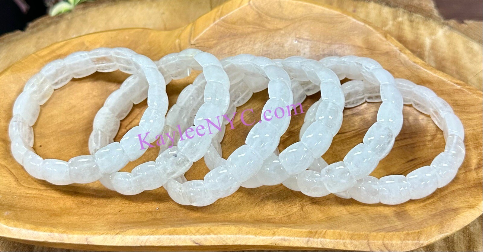 Wholesale 6 Pcs Natural Clear Quartz 7.5” Crystal Bracelet 15mm