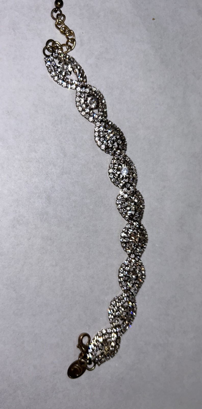 Charming Charlie rhinestone figure 8 braided bracelet