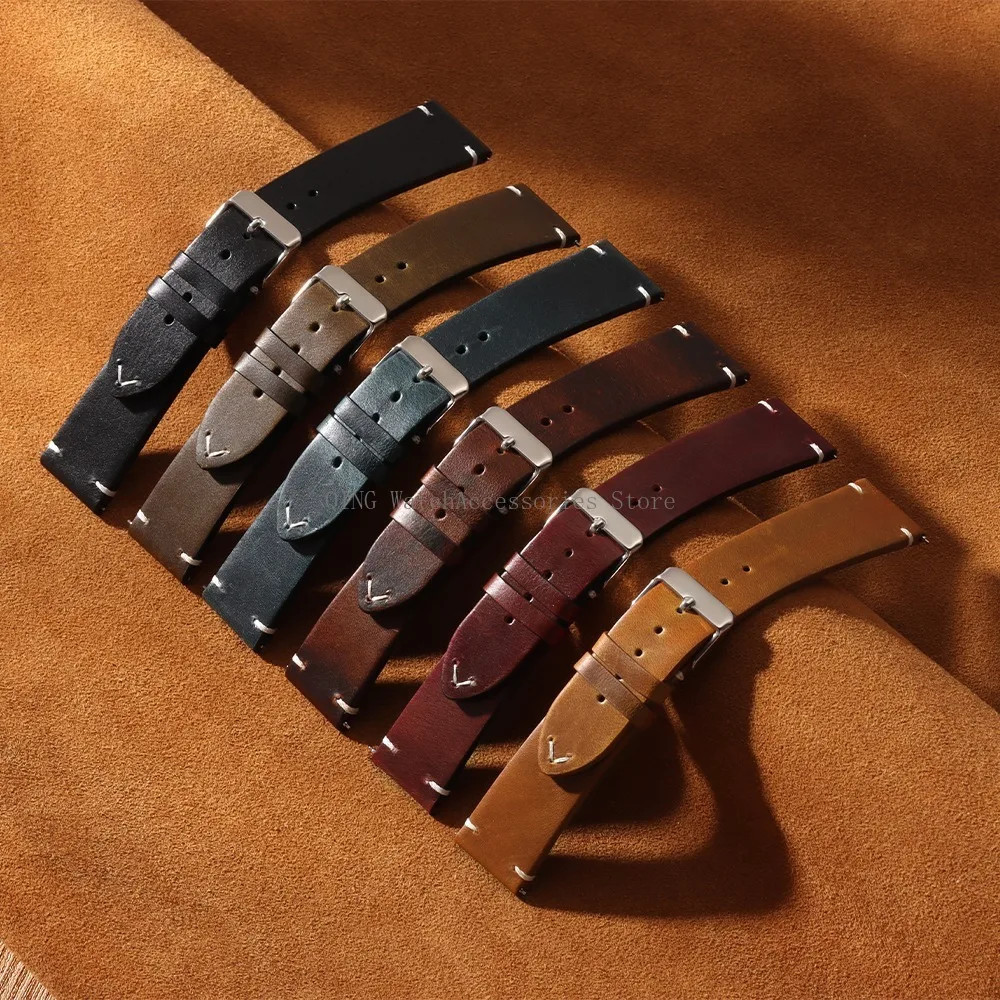 Vintage Leather Bracelet Oil Wax Strap Business Stitching Band Jewelry