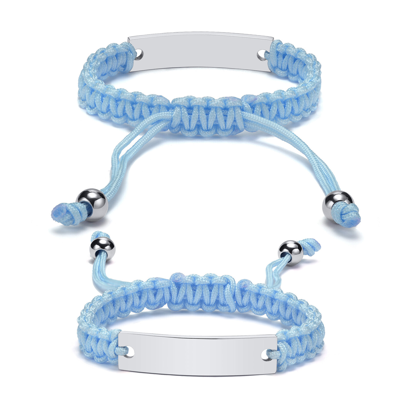 VNOX Custom Engraving Handmade Braided Rope Adjustable Medical Alert ID Bracelet
