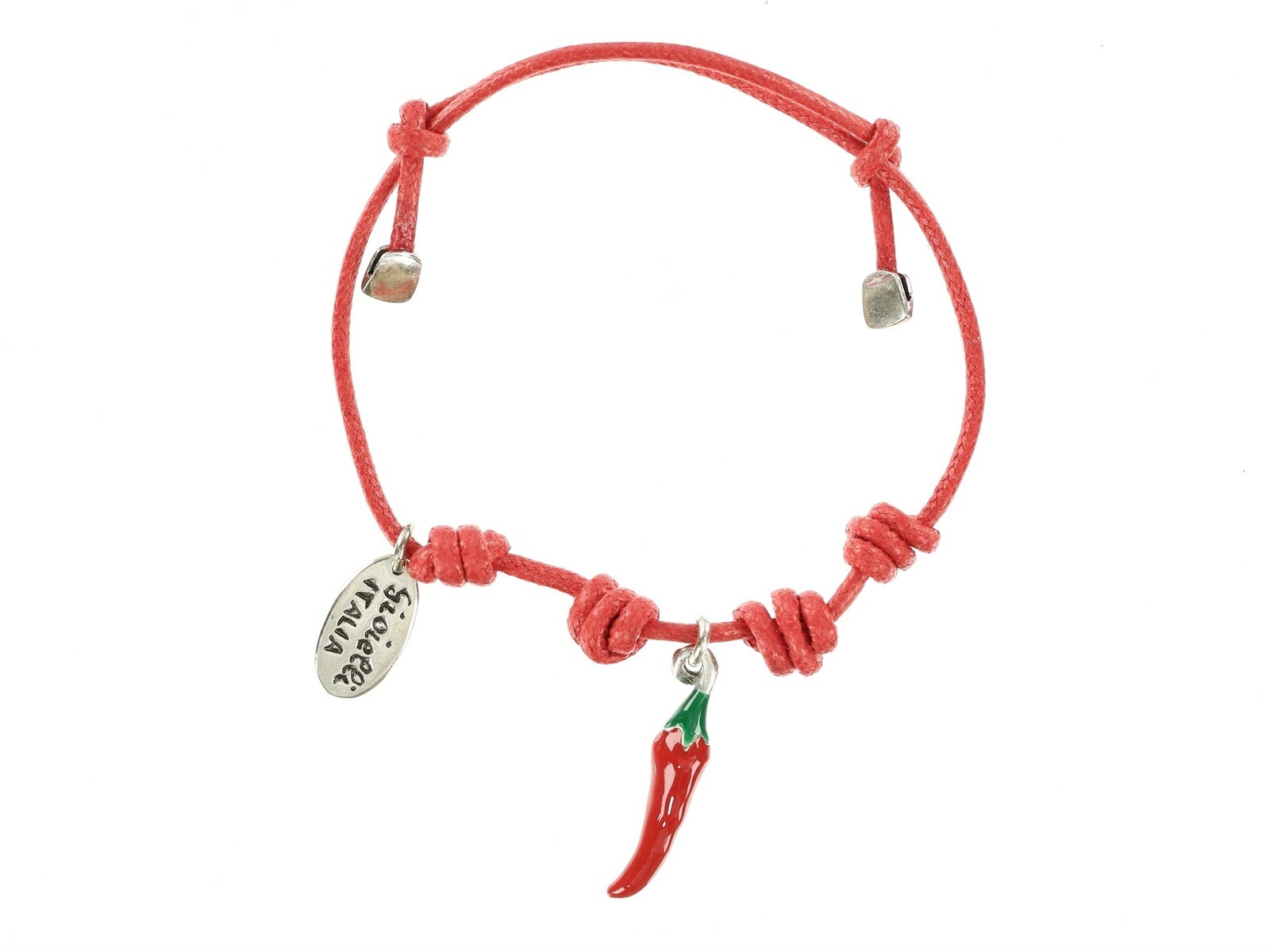 GIOIELLI DOP Hot Chilli Pepper Sterling Silver & Enamel Tie Cord Bracelet 133263
