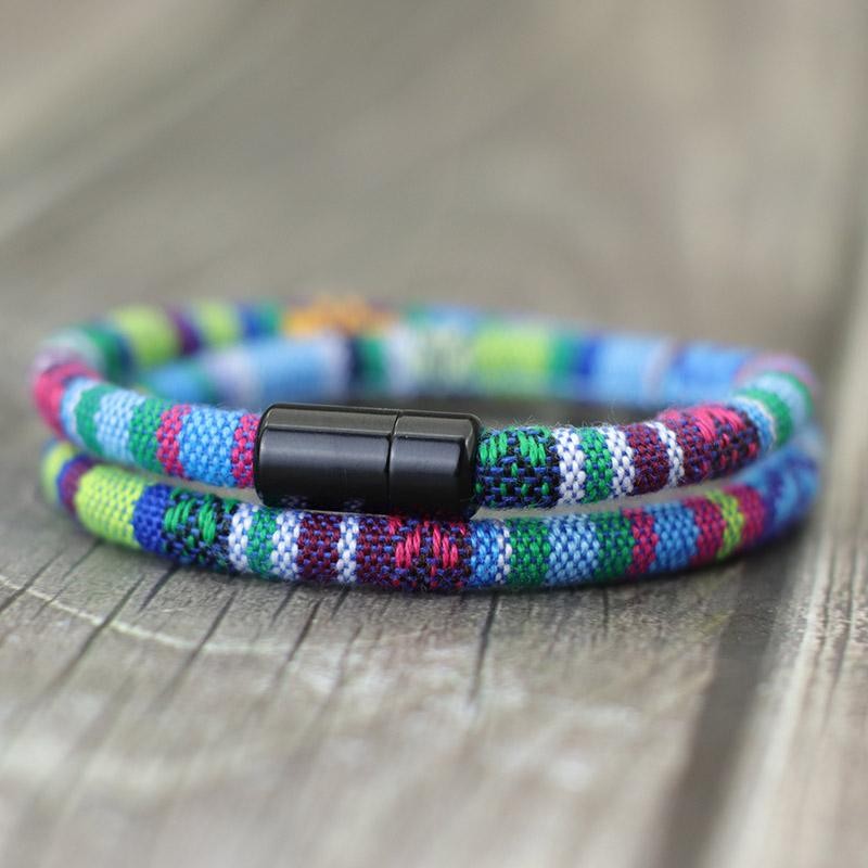 NEW Men’s Boho Rope Magnetic Bracelet Adventure Survival Beach Surf Pulsera