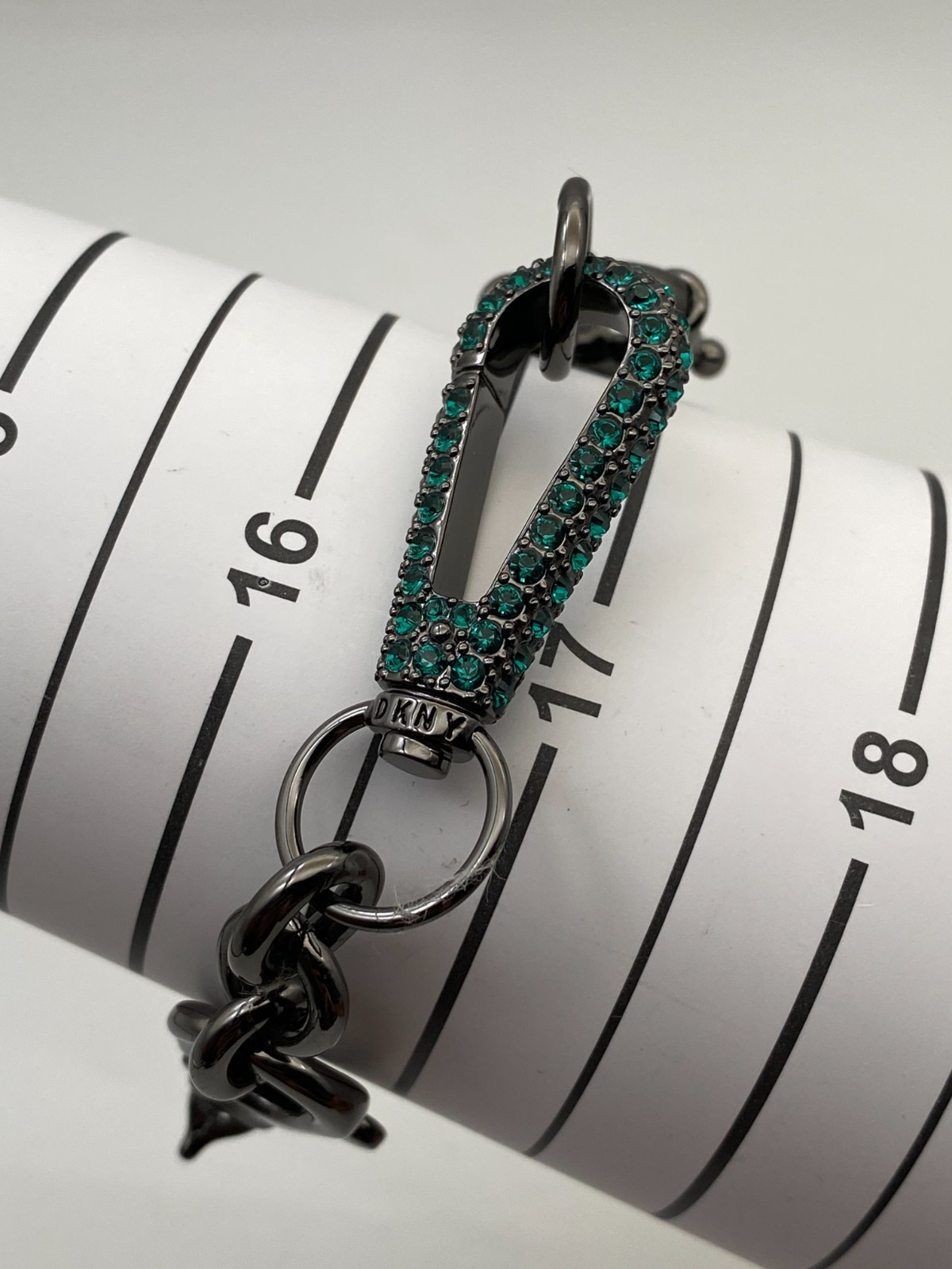 DKNY Gun Metal Plated Mixed Clasps Bracelet with Crystal from Swarovski