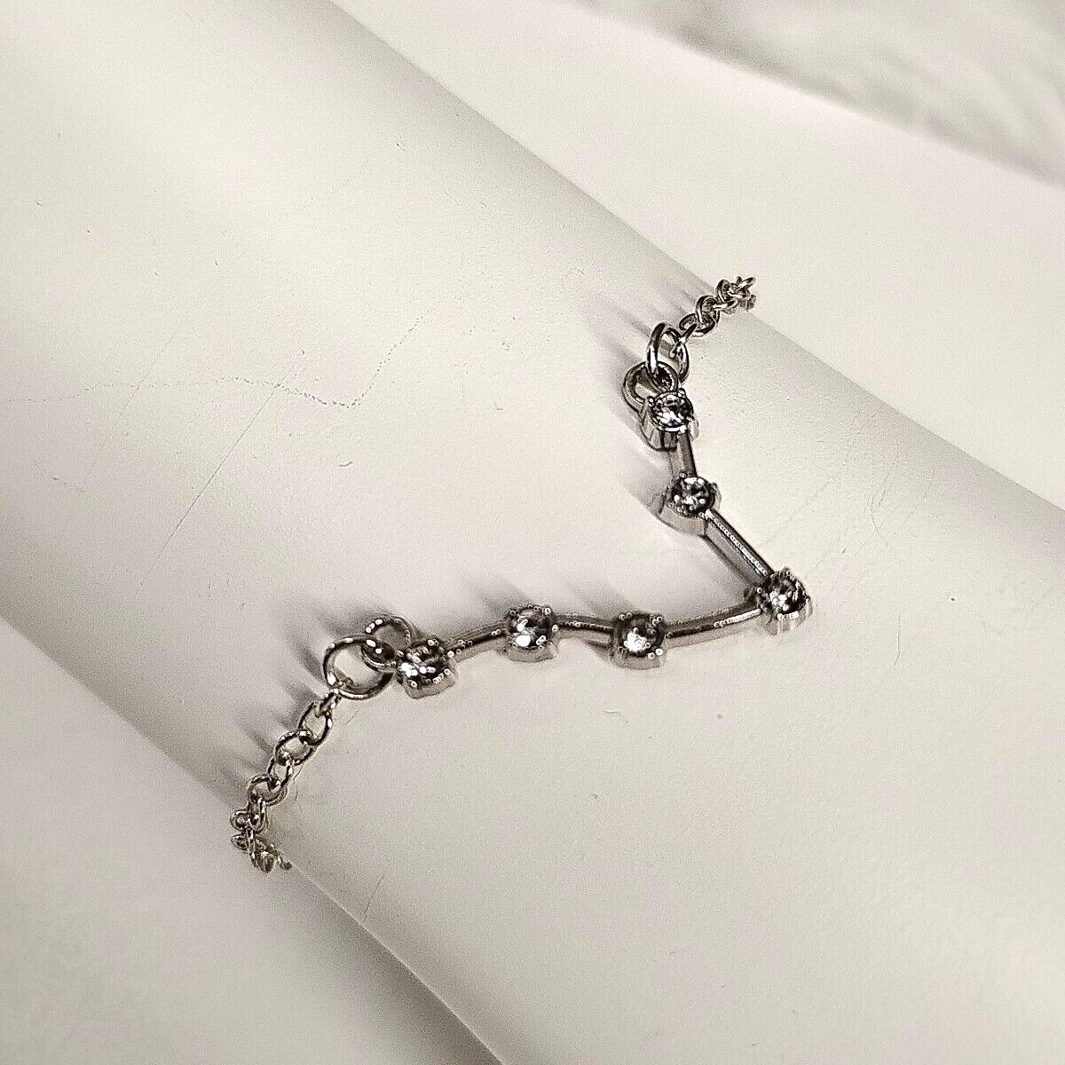 Women’s Bracelet Pisces Brass Plated Chain Rhinestone 6.5 – 8″