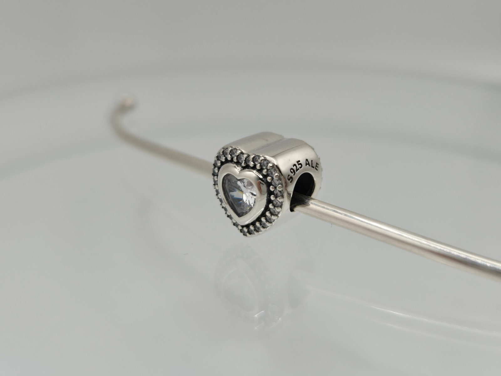 Authentic Pandora Sparkling Retired Silver Clear CZ Sparkle Moment silver Charm