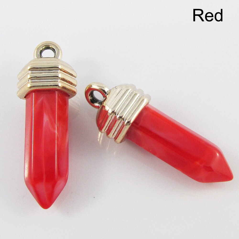 Bulk Pack of 5 Bullet Pendants Acrylic 37x13mm Select Colour