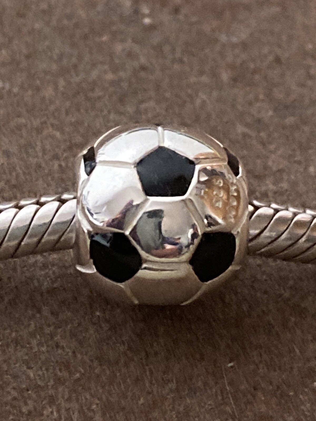 NEW CHAMILIA STERLING SILVER “SOCCER BALL” BEAD/CHARM NA-48