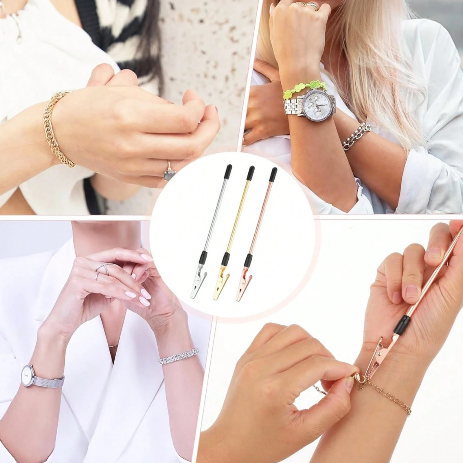1x Bracelet Helper Tool Jewellery Clasp Fastener Watch Helper Easy Wear 6″ Women