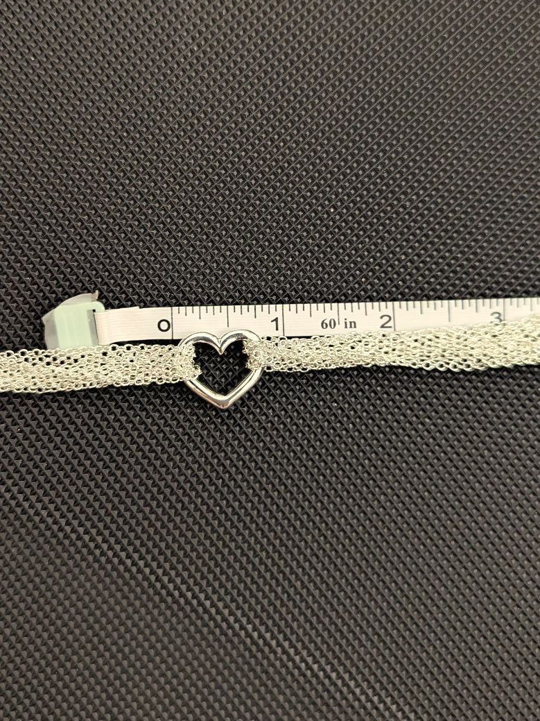 925 Sterling Silver Multi-Chain Heart Toggle Bracelet Luxury Elegant