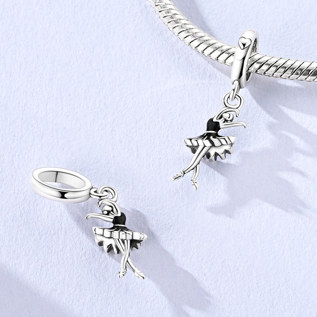 MULA Fine 925 Stering Silver DIY Charm Dance Female Pendant for Women Bracelet