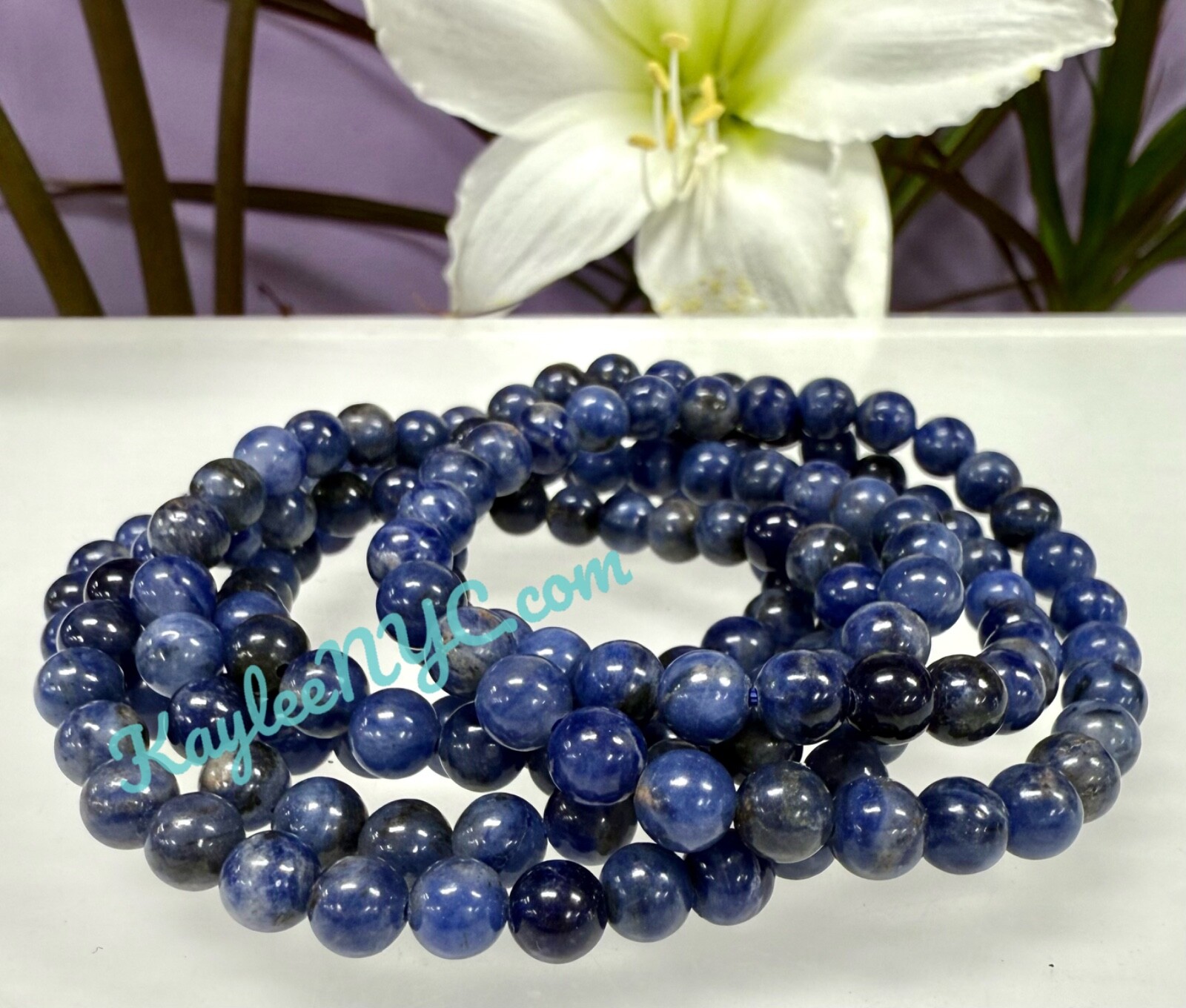 Wholesale Lot 6 Pcs Natural Sodalite 6mm 7.5” Crystal Healing Stretch Bracelet