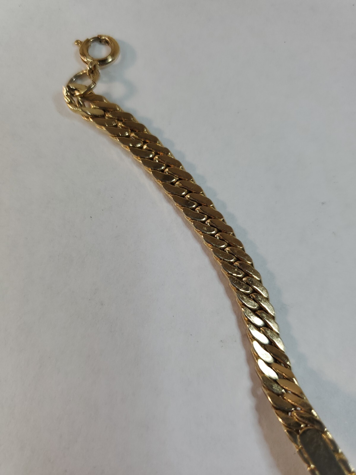 Speidel USA ID Bracelet Gold Tone Snake Chain Name Engraved “”Bobbie”” 6.5″ Long