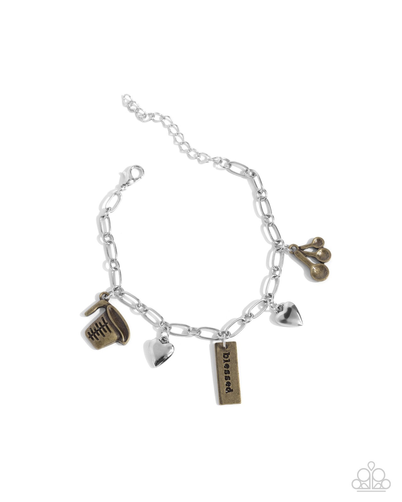 Paparazzi Glass Half Full Haute – Multi – Brass & Silver Charms – Adjuable Brace