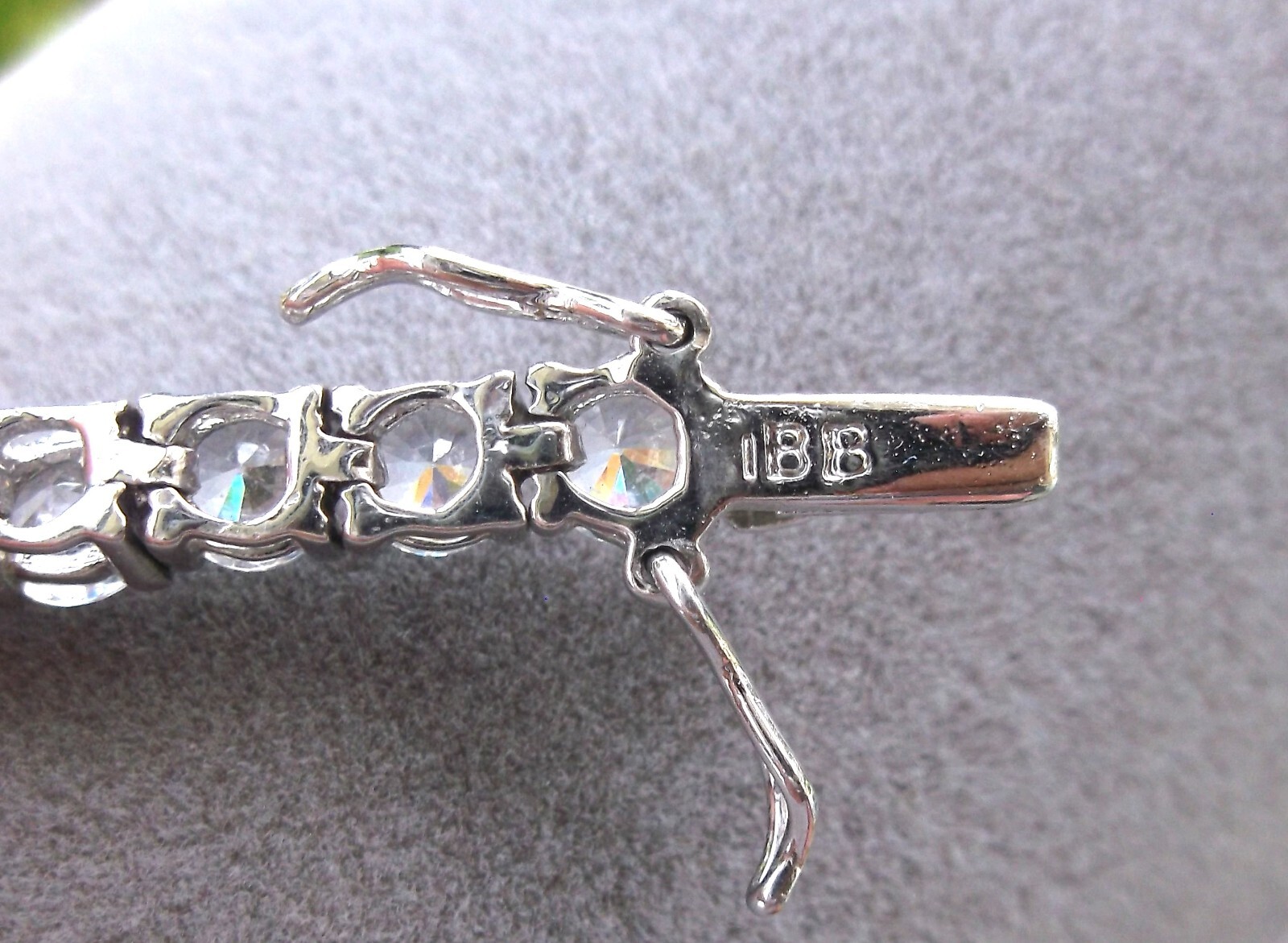 CUBIC ZIRCNIA 3MM RHODIUM PLATED SILVER TENNIS BRACELET by IBB