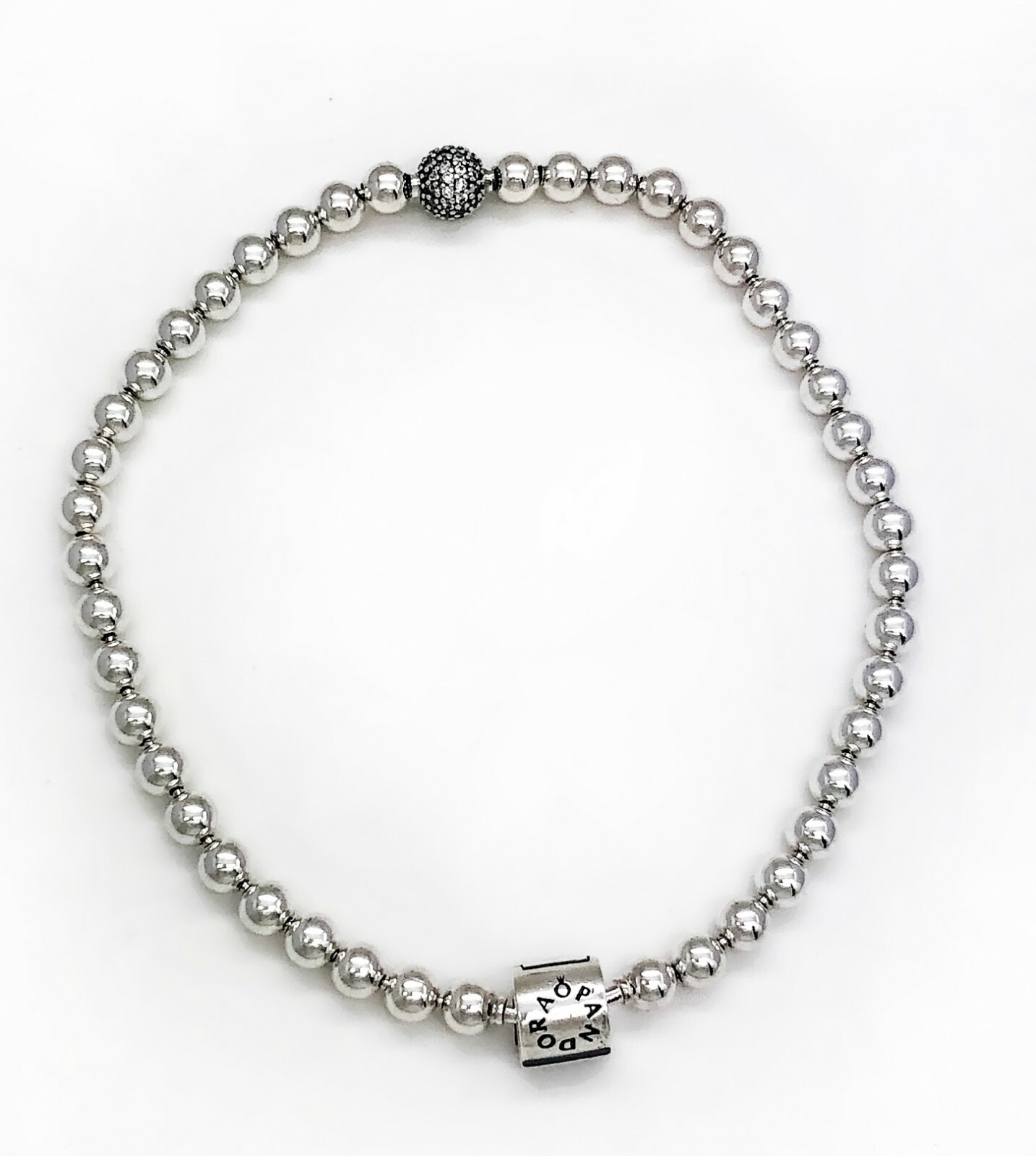 NEW 100% Authentic PANDORA 925 Silver Beads & Pave Clasp Bracelet 598342CZ