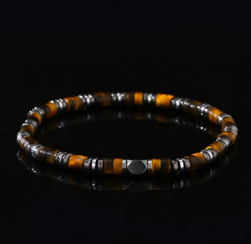 2025NEW! Tiger Eye Hematite Beads Healing Protection Strength Luck Men Bracelet
